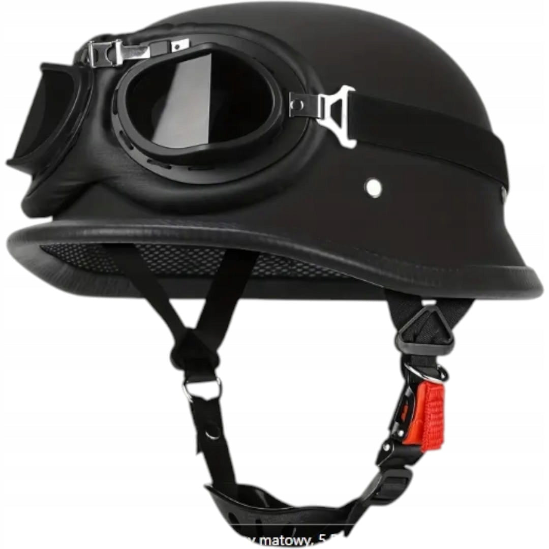 Motorcycle Helmet Retro Peanut German + Goggles ProSpeed 2XL Manufacturer PROSPEED