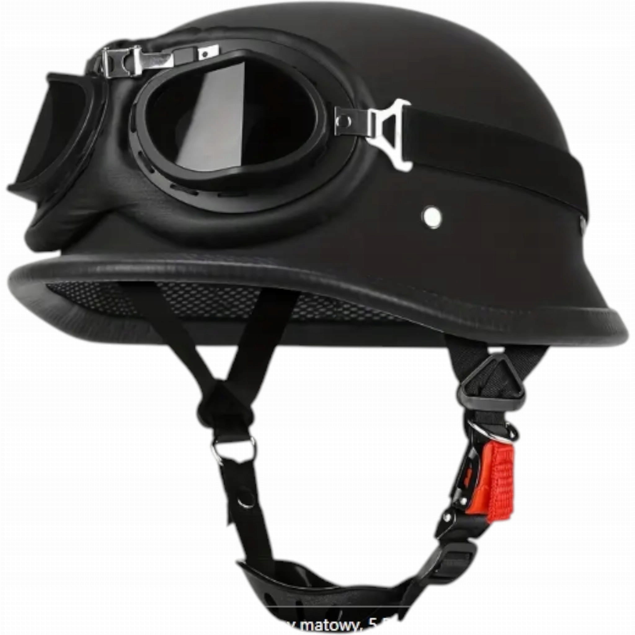 Motorcycle Helmet Retro Peanut German + Goggles ProSpeed 2XL