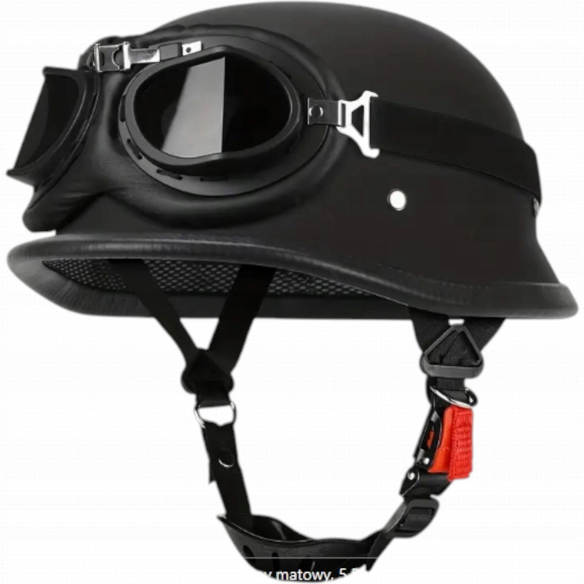Motorcycle Helmet Retro Peanut German + Goggles ProSpeed 2XL