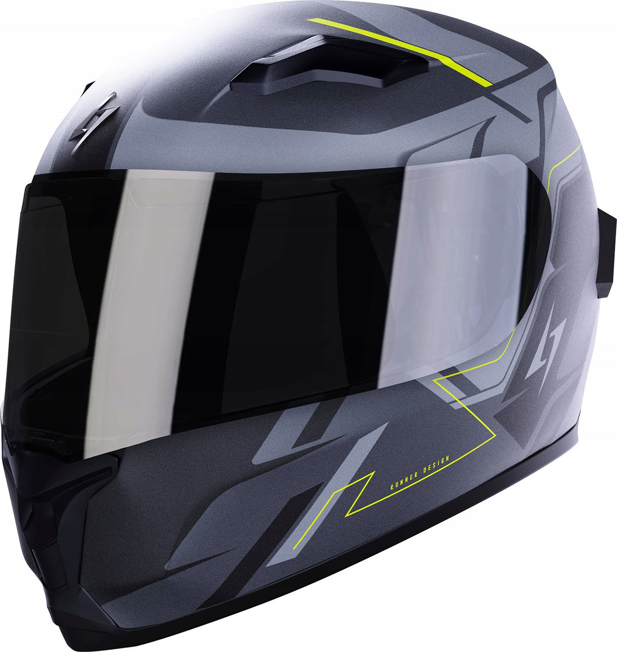 Motorcycle Helmet integral STORMER WISE RUNNER GREY NEON YELLOW MATT M
