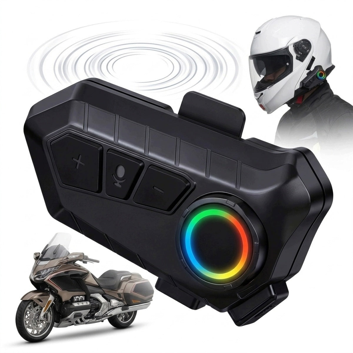 Motorcycle Intercom, Bluetooth, Music Playback, HD Speakers, IPX6