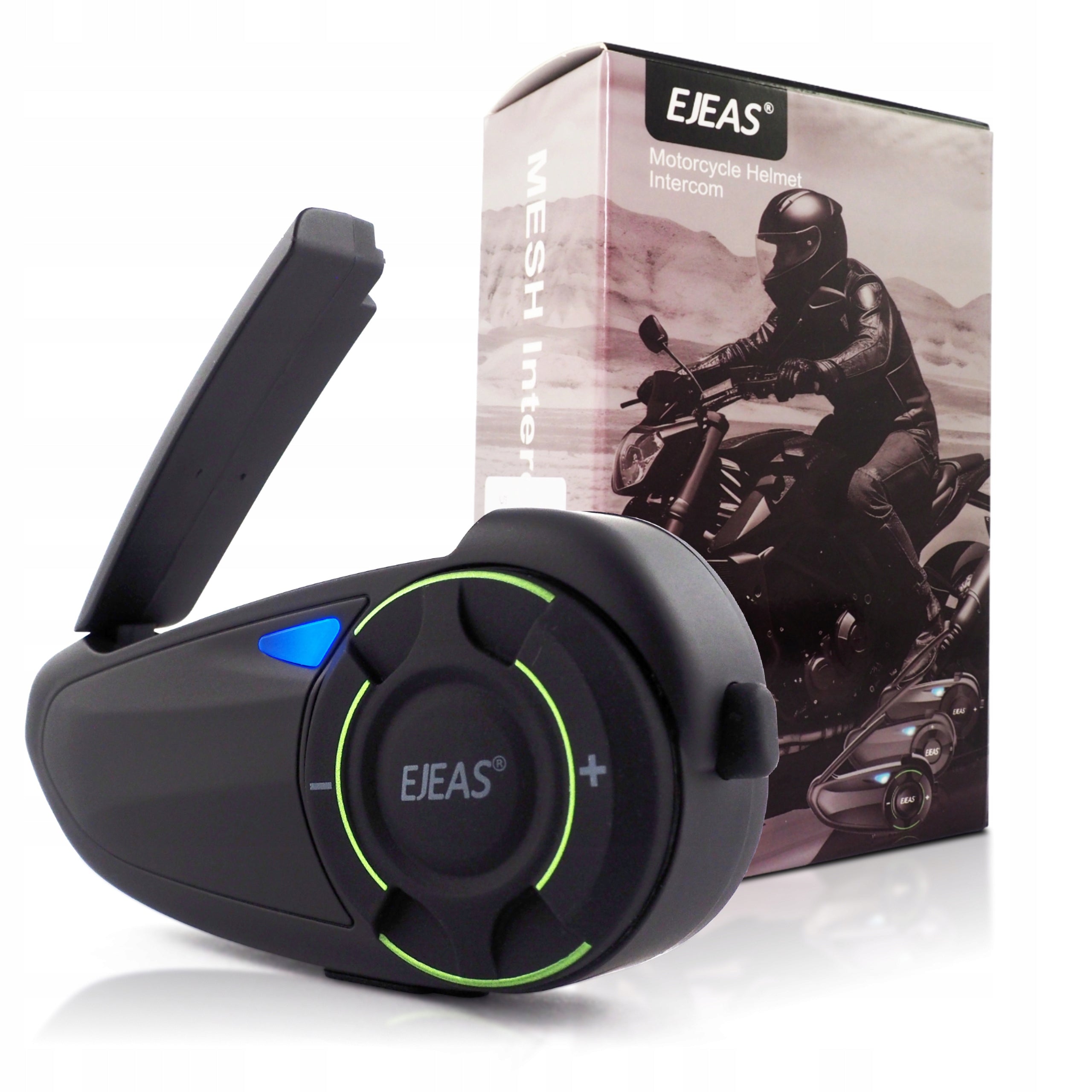 Motorcycle Intercom EJEAS Q8 USB-C Bluetooth FM Radio App
