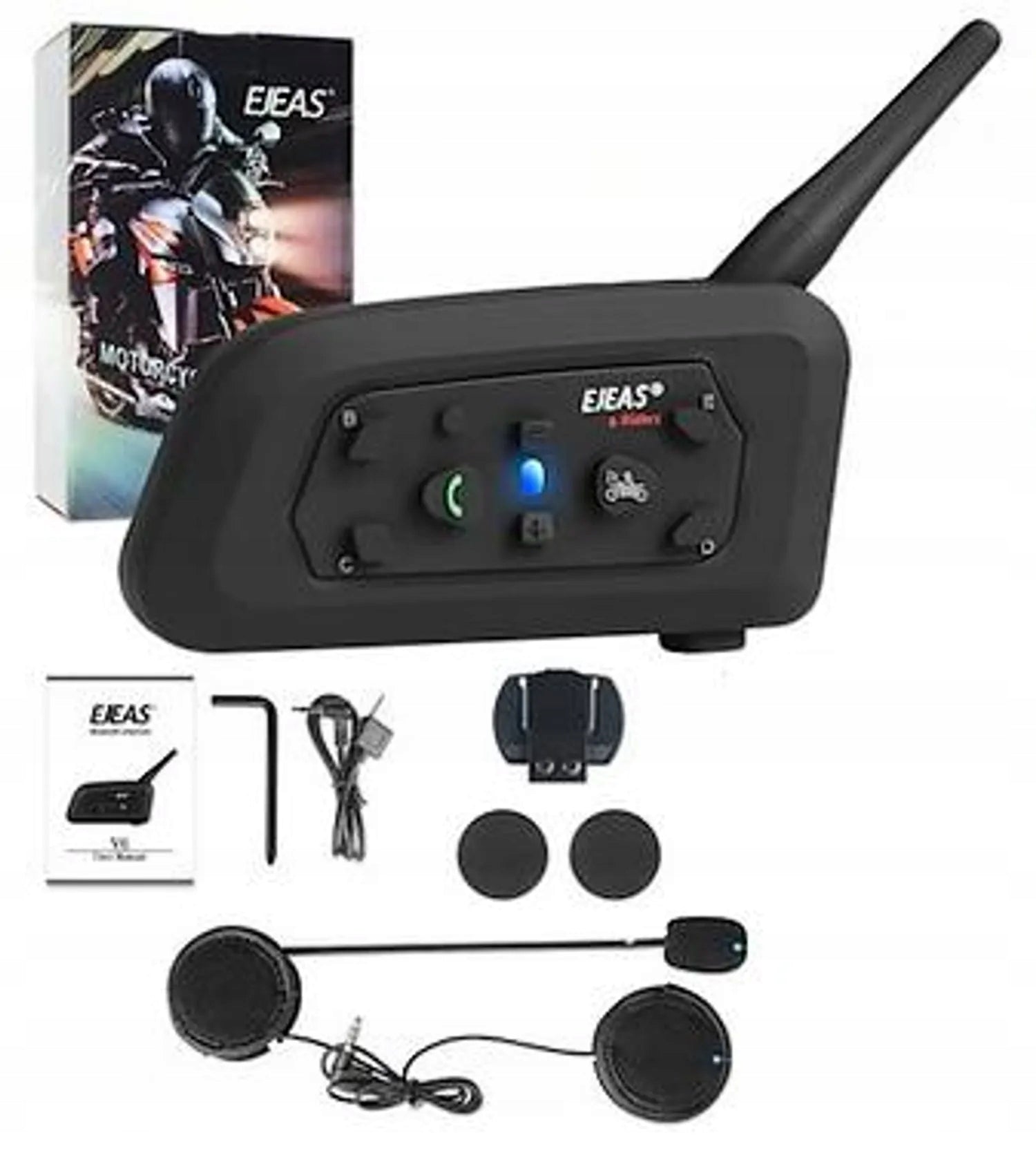 Motorcycle Intercom Ejeas V6 Intercom Pro 1200M Maximum range 1200 m