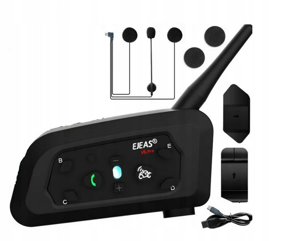 Motorcycle Intercom Ejeas V6 Pro+ Plus USB-C Bluetooth