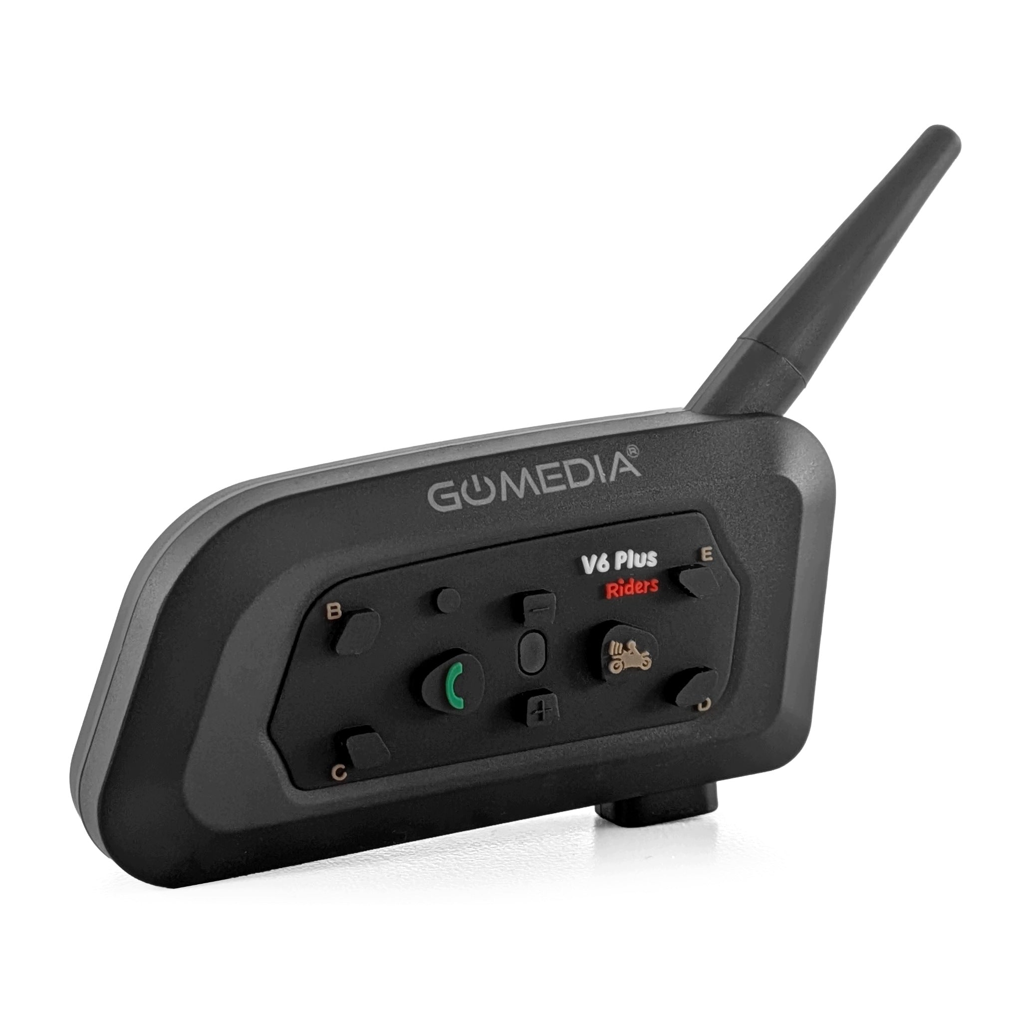 Motorcycle Intercom GOMEDIA V6 Pro Plus for 1 Helmet USB-C Bluetooth 800m EUC Packaging status original