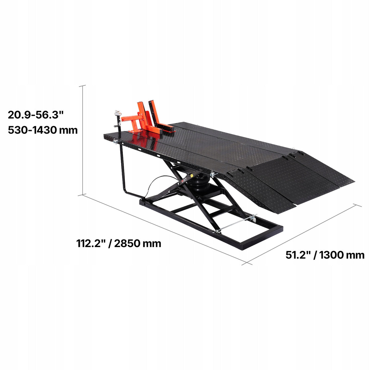 Motorcycle Lift 17,7–94CM Adjustable Load Capacity 680KG Pneumatic Lifting capacity 680 kg