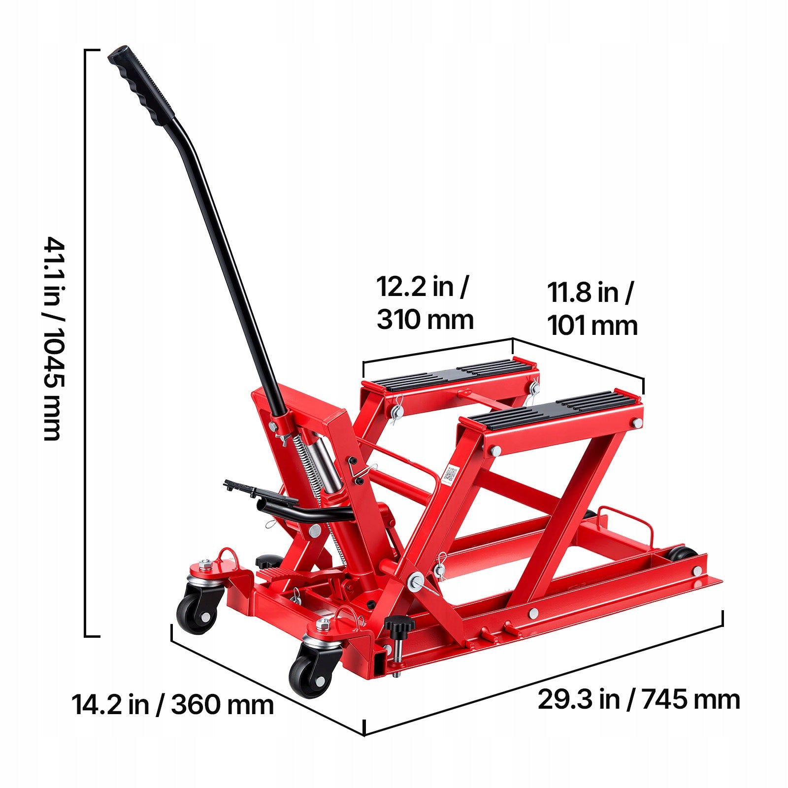 Motorcycle Lift Hydraulic Lifting Capacity 680KG 11,5-38,5CM Red Manufacturer code MTCXXSJJ150036NN