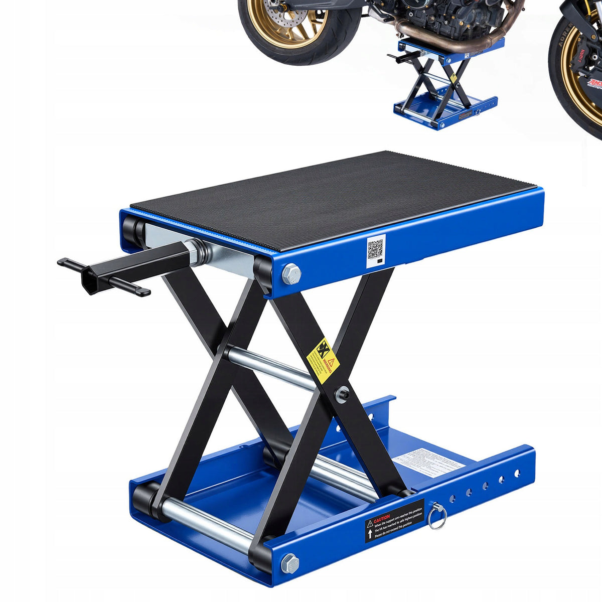 Motorcycle Lifter Steel Lifting Capacity 499KG 9,5-34CM Black-Blue