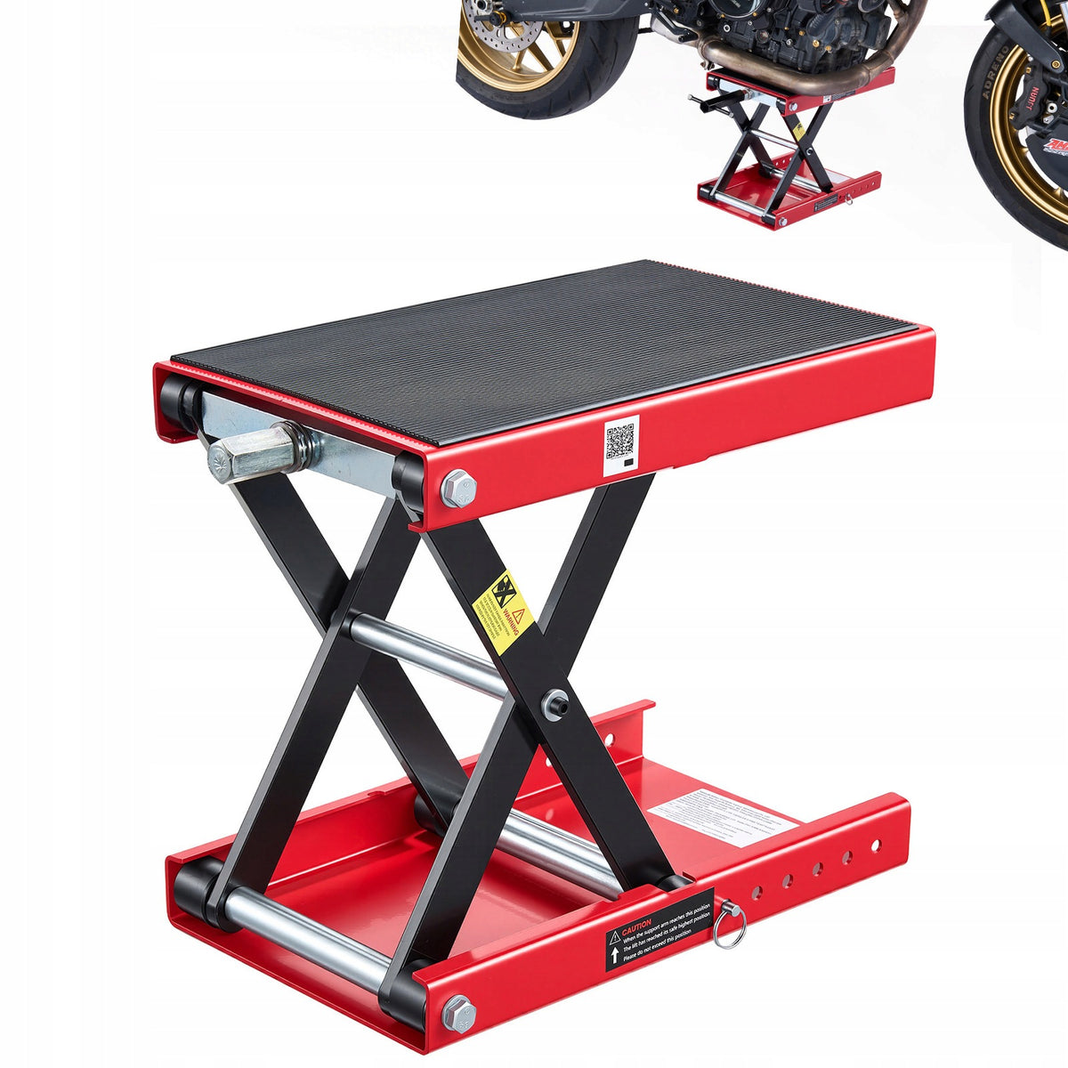 Motorcycle Lifter Steel Lifting Capacity 499KG 9,5-34CM Black-Red