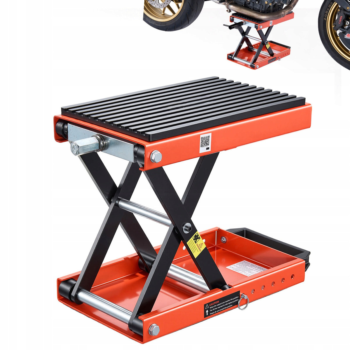 Motorcycle Lifter Steel Lifting Capacity 680KG 10,5-35CM Black-Orange