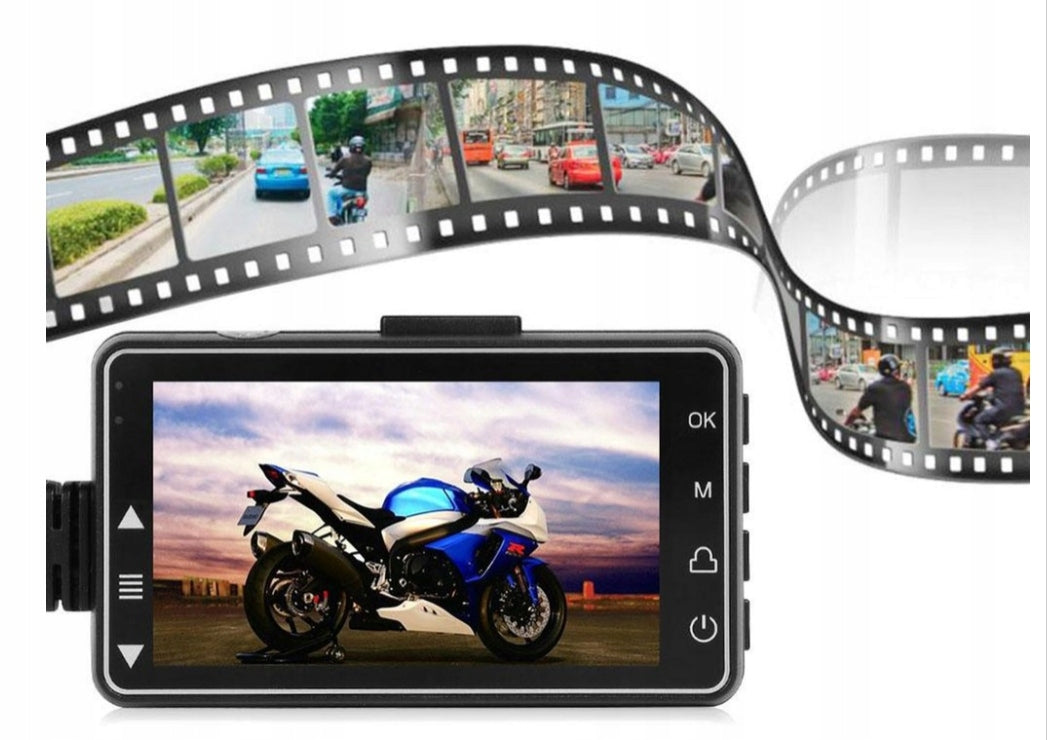 Motorcycle Video Recorder 2 FULL HD Cameras Model KAMMOT2FHD