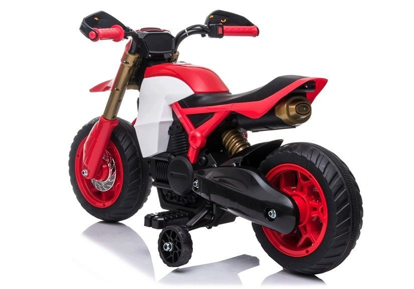 Motorcycle battery for children red with side wheels 3+ Maximum speed 3 km/h