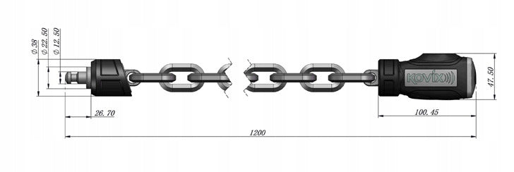 Motorcycle chain WITH ALARM KOVIX KCL8-120 Product weight with unit packaging 2 kg
