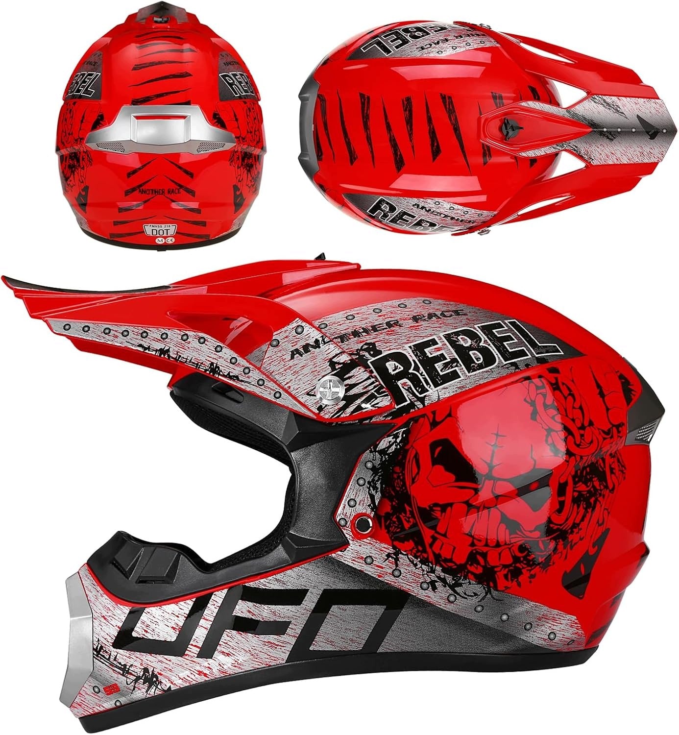 Motorcycle cross helmet for children 5-15 years GOGGLES GLOVES 52-53CM S Packaging status original
