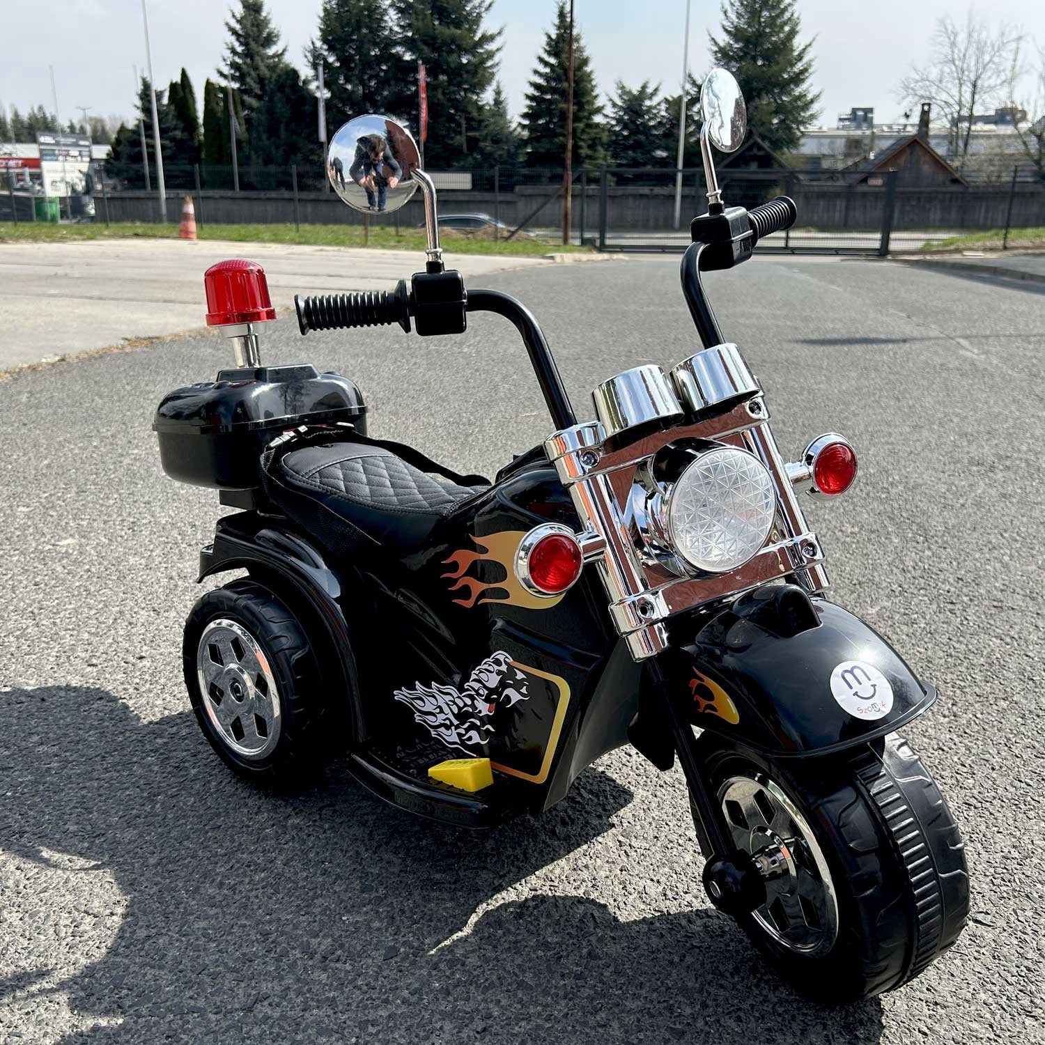 Motorcycle for children's battery + chest + rooster+ belts Soft seat Manufacturer code MOTO-S-3-CZARNY