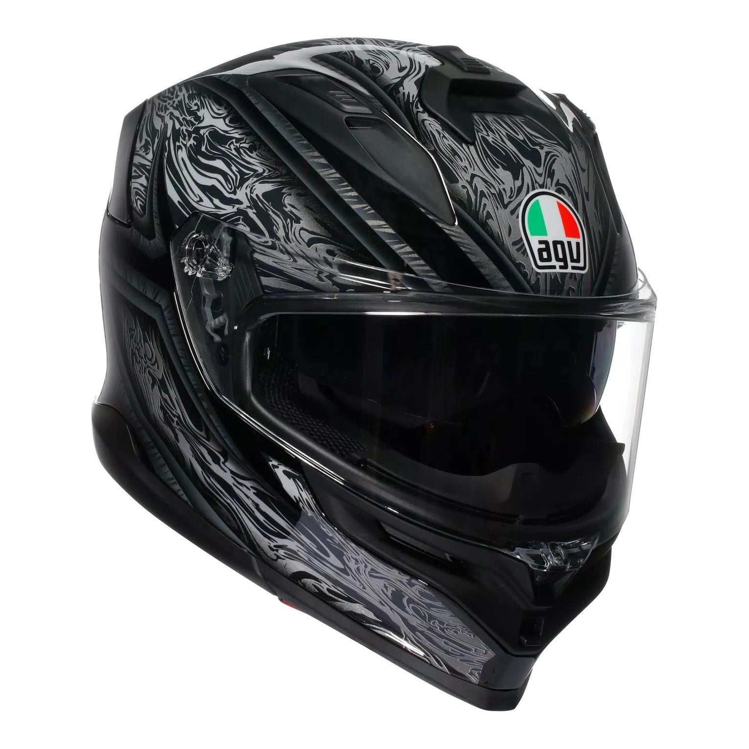 Motorcycle helmet AGV K7 DAMASCUS BLACK/SILVER black silver FREEBIES Size M