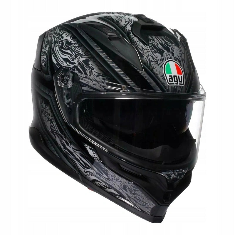 Motorcycle helmet AGV K7 DAMASCUS BLACK/SILVER black silver FREEBIES