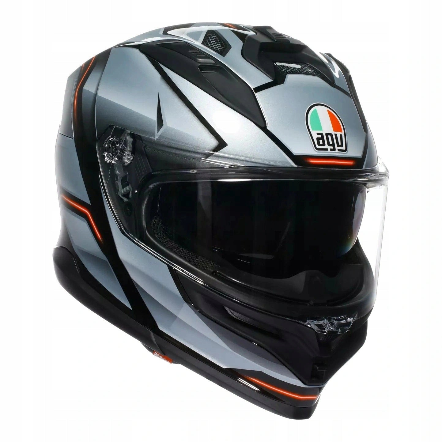 Motorcycle helmet AGV K7 JAEGER BLACK/SILVER black silver FREEBIES Size XL