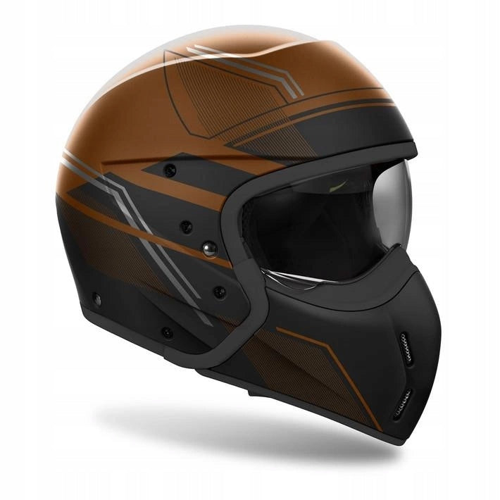 Motorcycle helmet AIROH J110 SLIM BRONZE MATT brown black FREEBIES Manufacturer Airoh