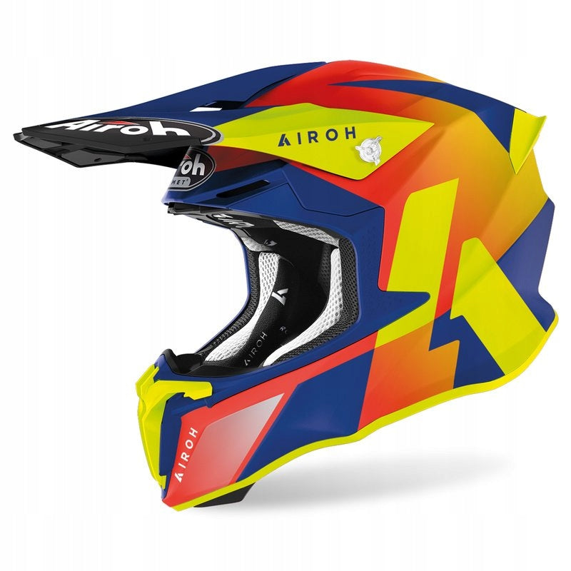 Motorcycle helmet AIROH TWIST 2.0 LIFT YELLOW/BLUE/RED MAT size. S