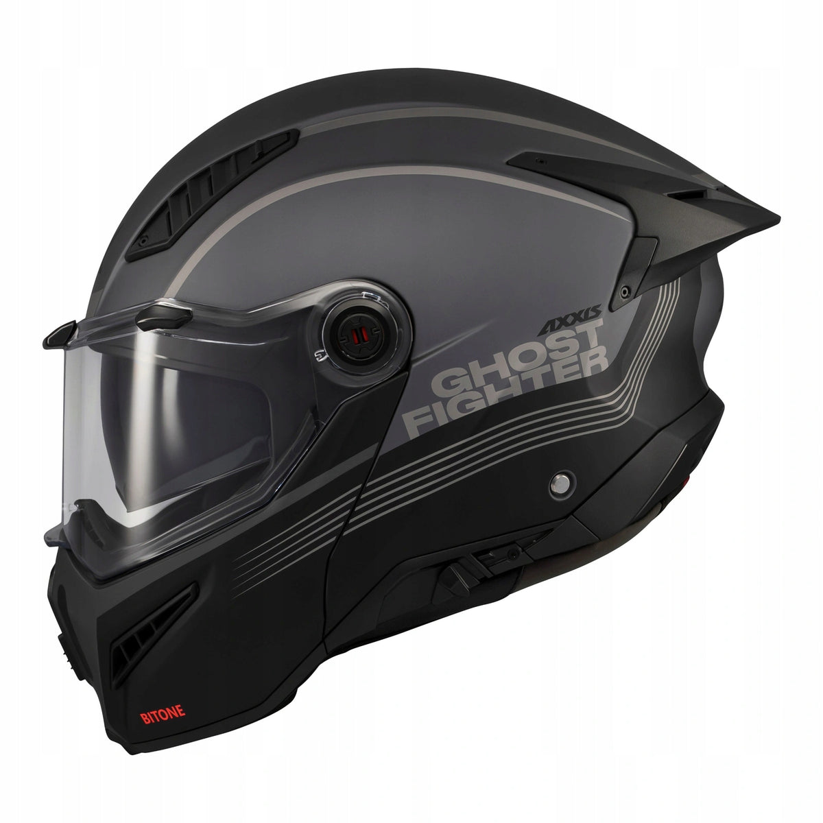 Motorcycle helmet AXXIS GHOSTFIGHTER SV BITONE C12 MATT black grey FREEBIES Size L