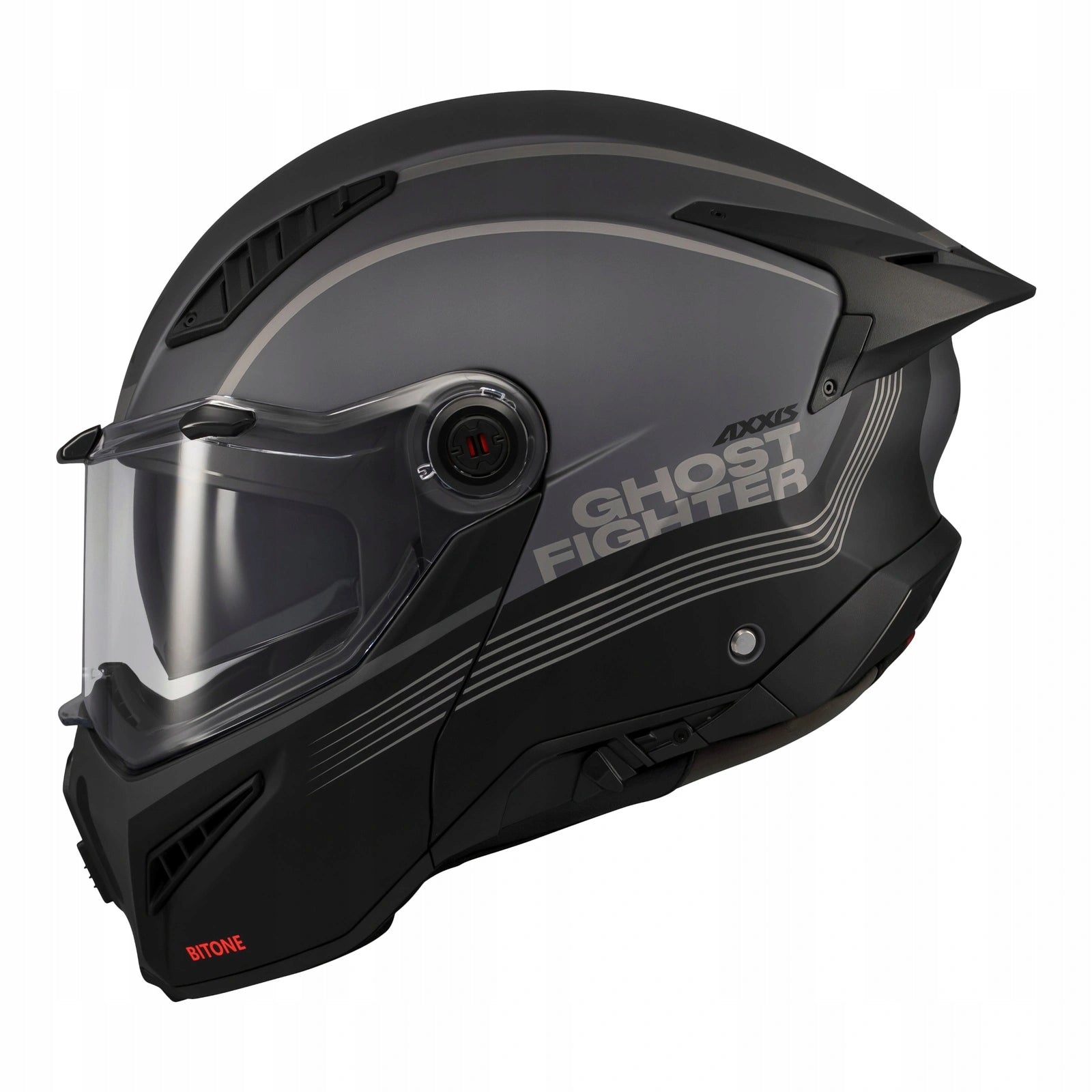 Motorcycle helmet AXXIS GHOSTFIGHTER SV BITONE C12 MATT black grey FREEBIES Size L