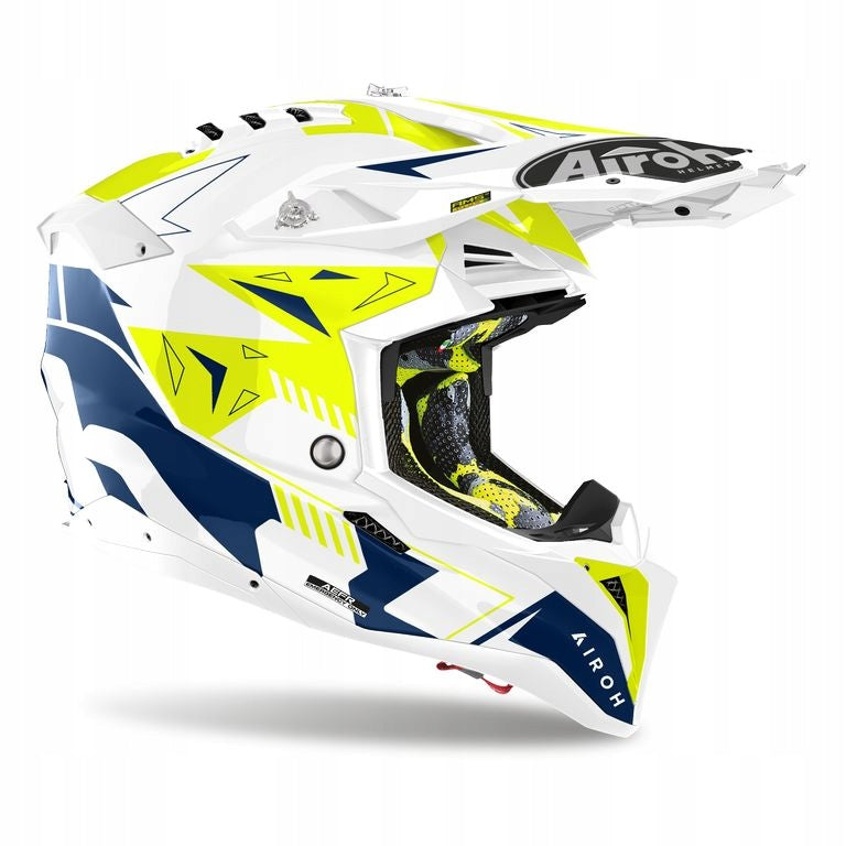 Motorcycle helmet Airoh Aviator 3 Spin r. S white-yellow Manufacturer's catalog number AV3_SP18_S