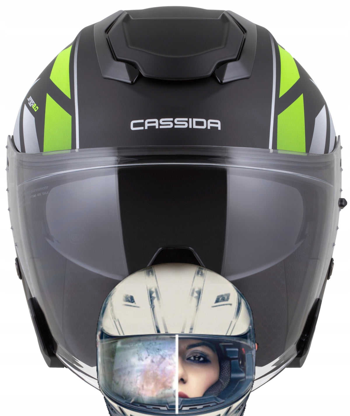 Motorcycle helmet Cassida JetTech RoTo 2XL antifog glass space for intercom EAN (GTIN) 5905137238355