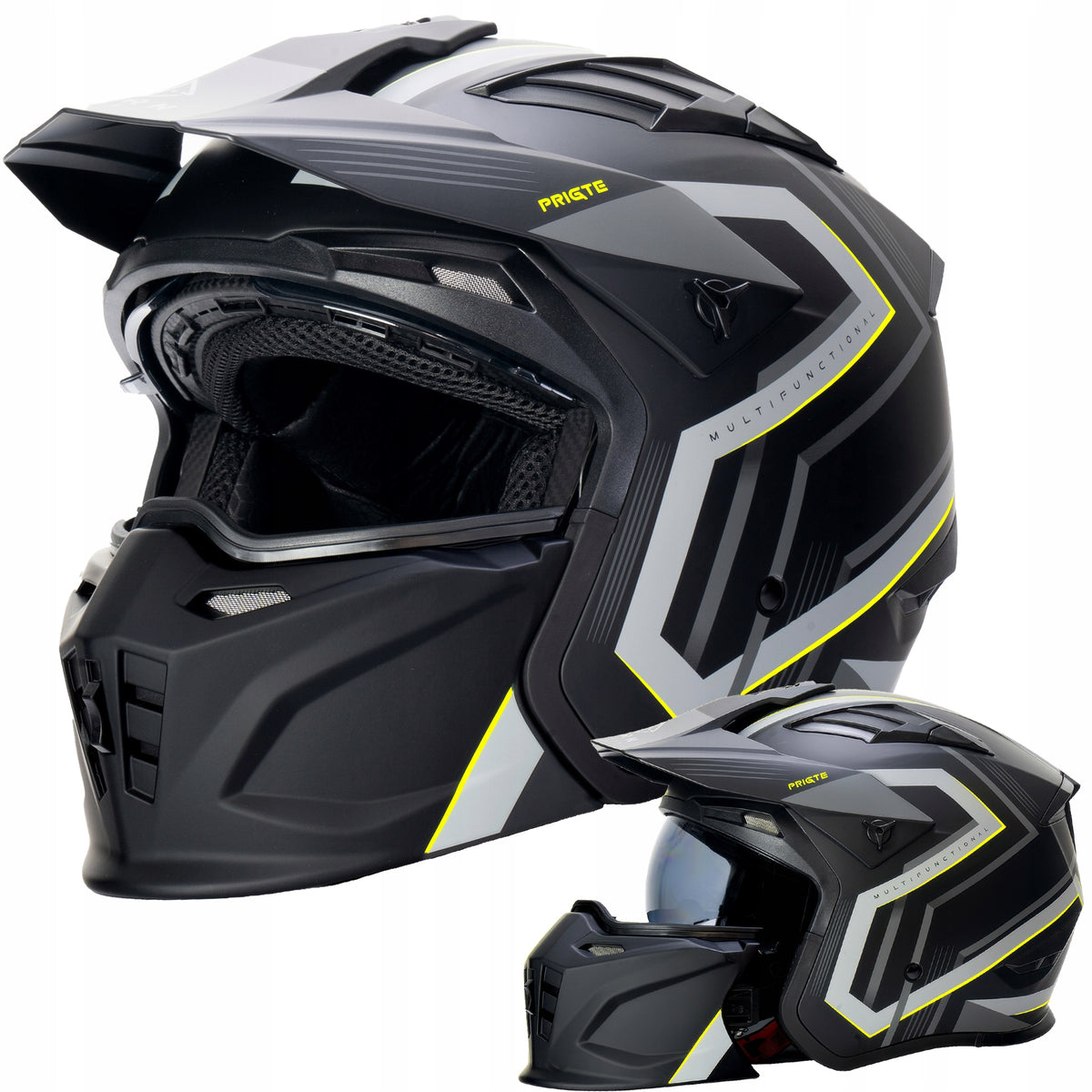 Motorcycle helmet HORN MultiX S 55-56 detachable jaw for intercom ECE22-06