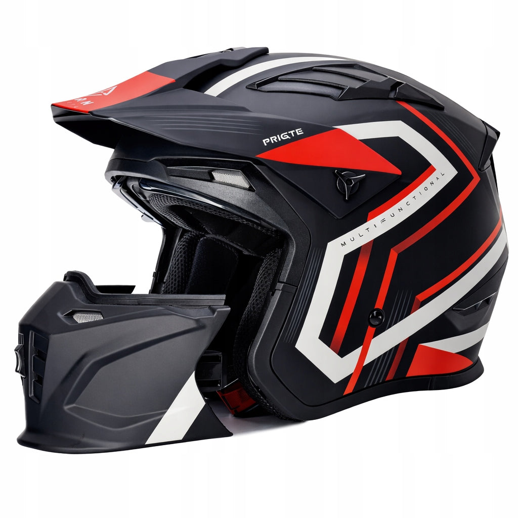 Motorcycle helmet HORN MultiX XS 53-54 detachable jaw for intercom ECE2206 Manufacturer's catalog number BLD/163-RED-XS