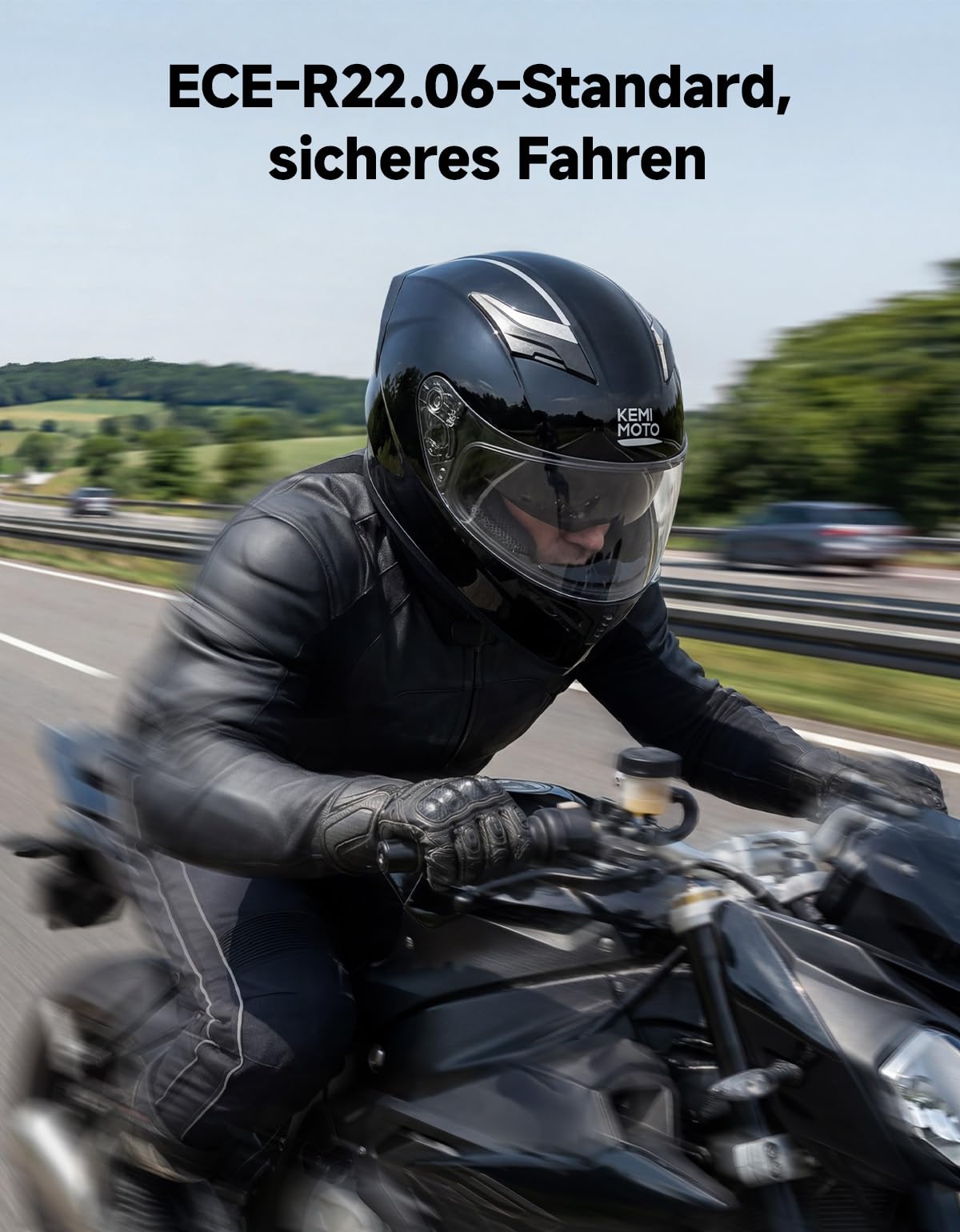 Motorcycle helmet KEMIMOTO full-covered with sun visor Manufacturer no brand