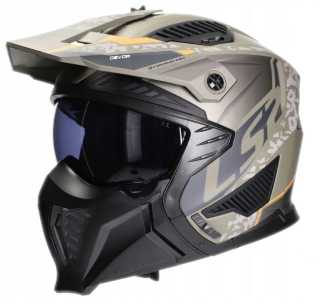 Motorcycle helmet LS2 OF606 DRIFTER Devor Sand mat open detachable jaw