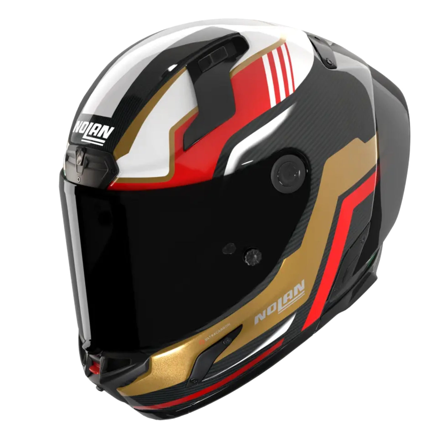 Motorcycle helmet NOLAN X-804 RS ULTRA CARBON PIEGA 367 GOLD/RED/METTALIC GR