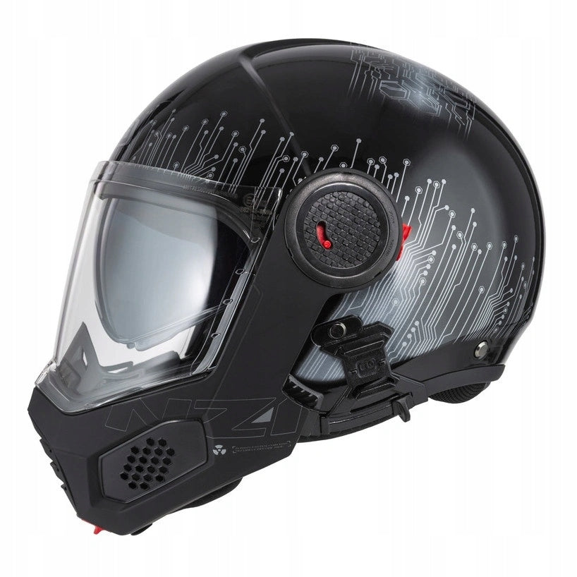 Motorcycle helmet NZI MINIMOD META BLACK SILVER black silver FREEBIES Size S