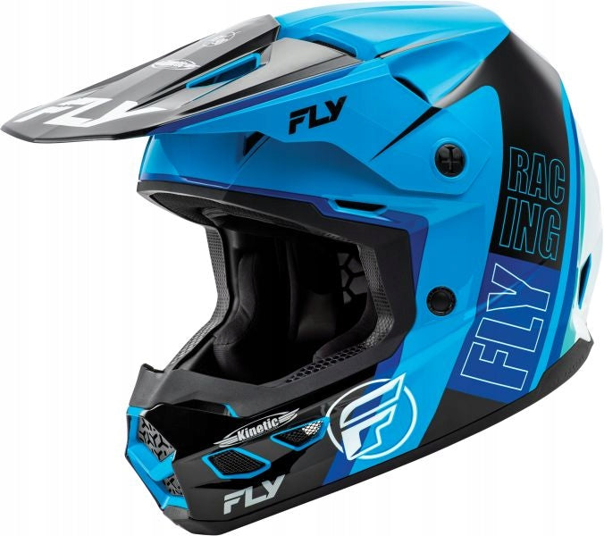 Motorcycle helmet Off-road FLY RACING KINETIC white/black/blue