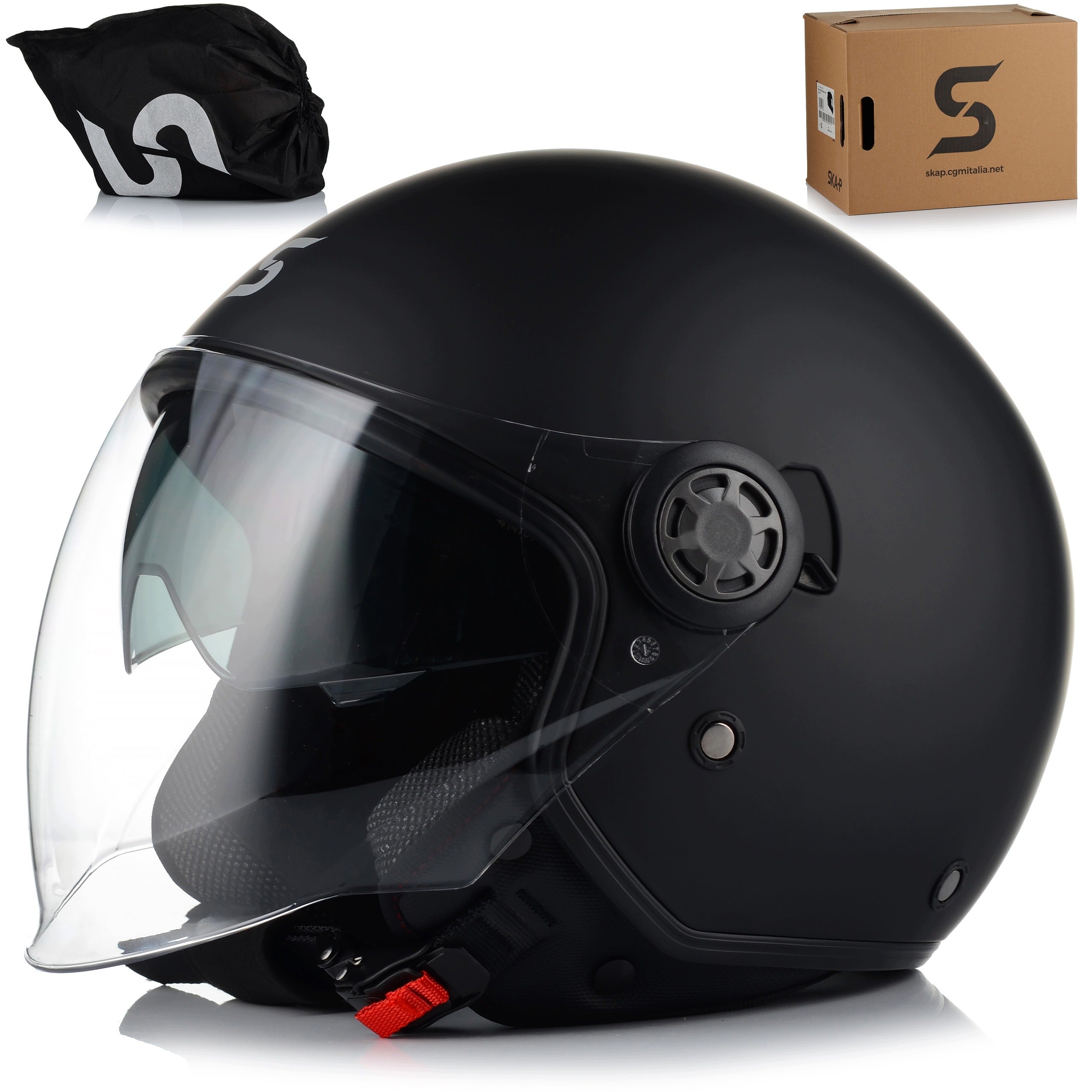 Motorcycle helmet SKA-P 1SHA open scooter chopper light 1250g. + BLENDA