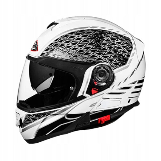 Motorcycle helmet SMK GLIDE SIGN GL126 white/black/grey M