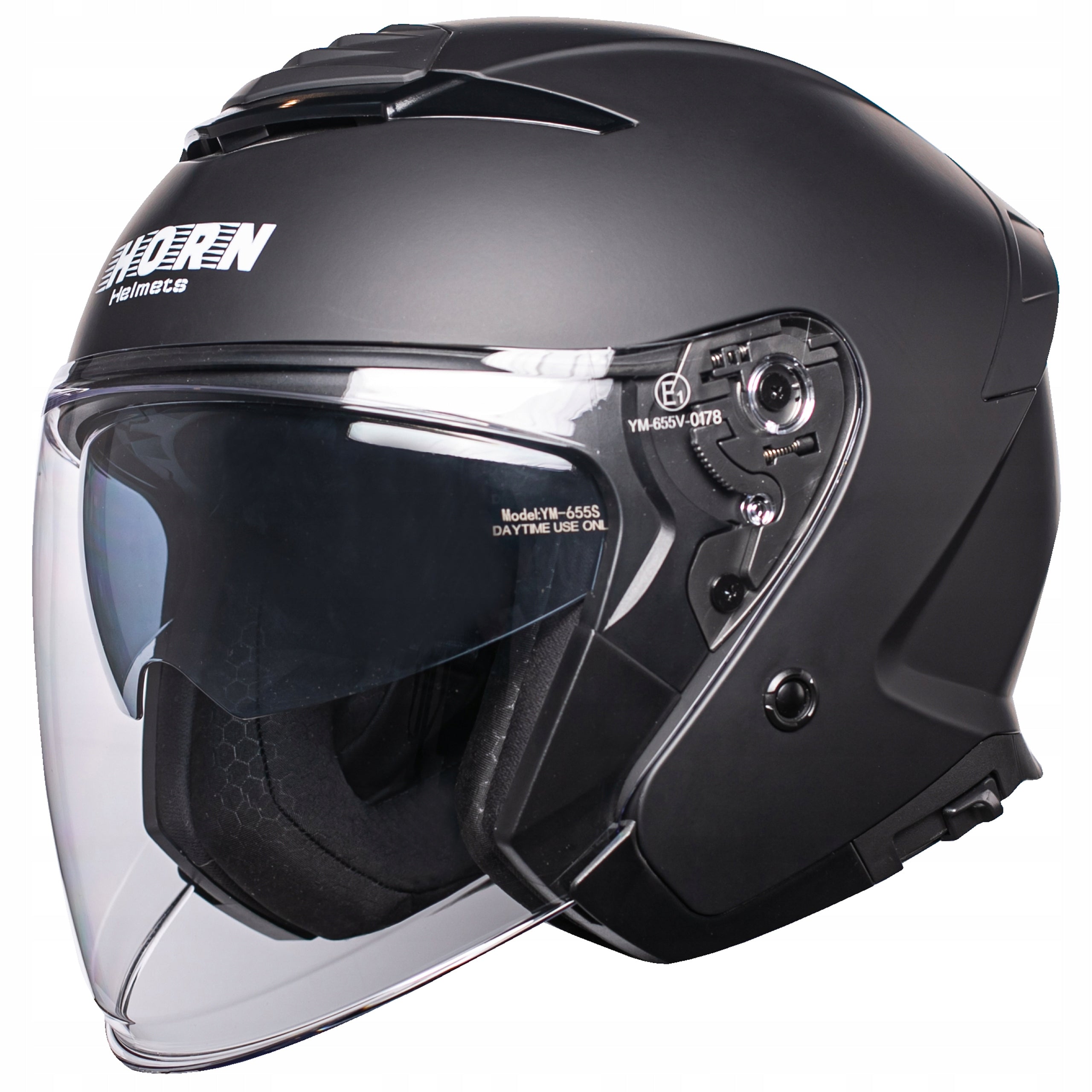 Motorcycle helmet open Horn XS 53 – 54 mat blend ECE 22.06 under intercom