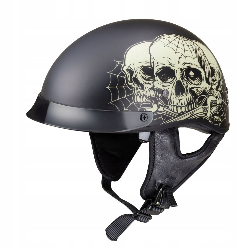 Motorcycle helmet open chopper W-TEC Black Heart Rednut - Skull Color /
