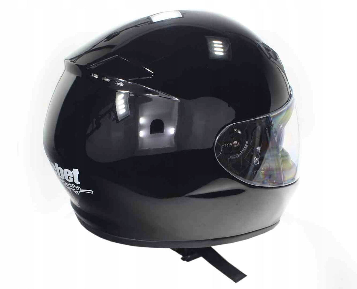 Motorcycle helmet polycarbonate black Safebet HF-125A S DOT FMVSS 218 Packaging status original