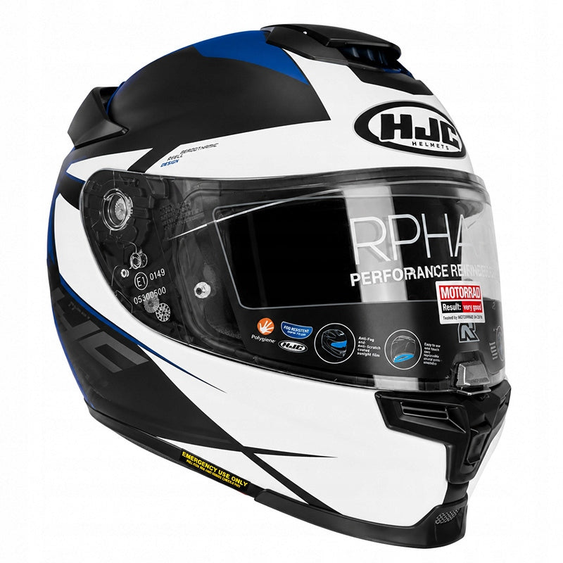 Motorcycle integral helmet HJC RPHA 70 Sampra white-blue XS Size XS