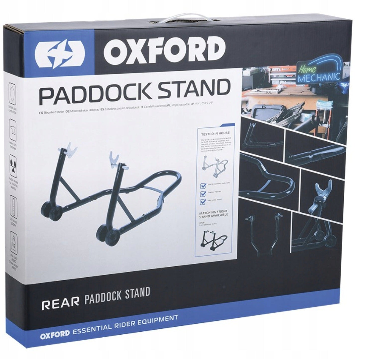 Motorcycle lift OXFORD for rear control arm, padock type V for roller
