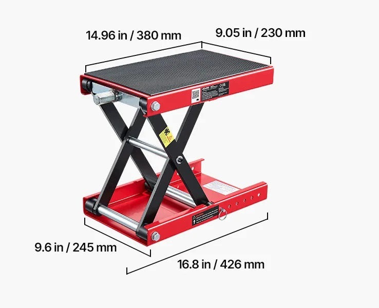 Motorcycle lift red premium steel platform max 499kg screw Manufacturer no brand