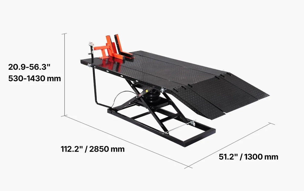 Motorcycle lift strong pneumatic structure range 178 - 940 mm Manufacturer no brand