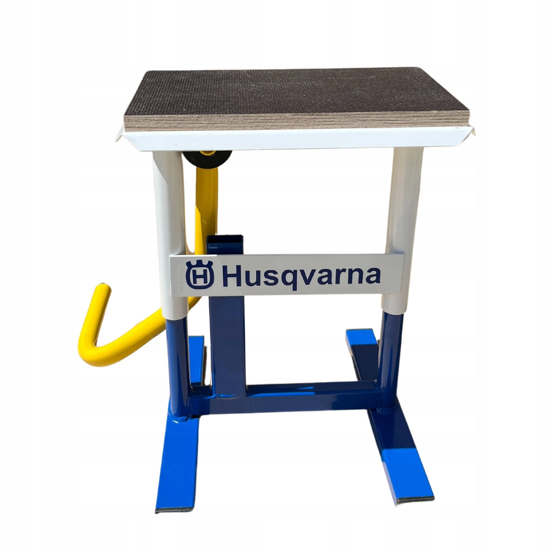Motorcycle stand cross enduro trial anti-slip blue-white Lifting capacity 160 kg