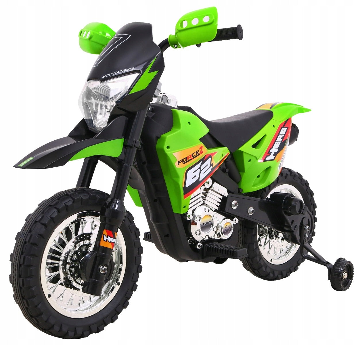Motorek Cross for children Battery vehicle auxiliary wheels LED sounds