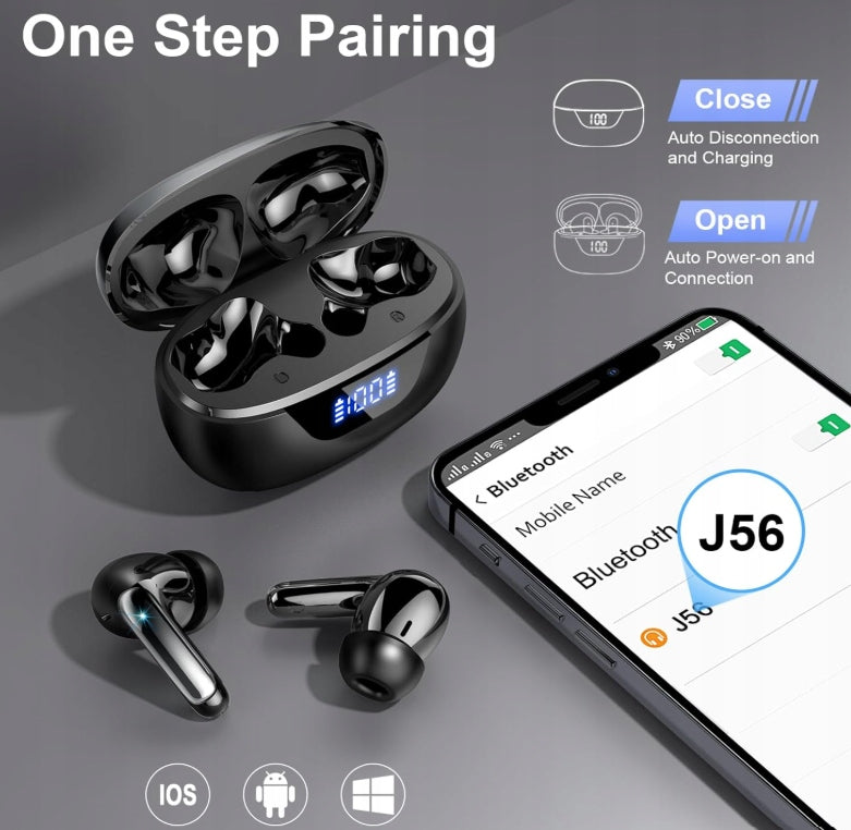 Motost J56 Bluetooth 5.3 Wireless Noise Cancelling Earbuds Packaging status original