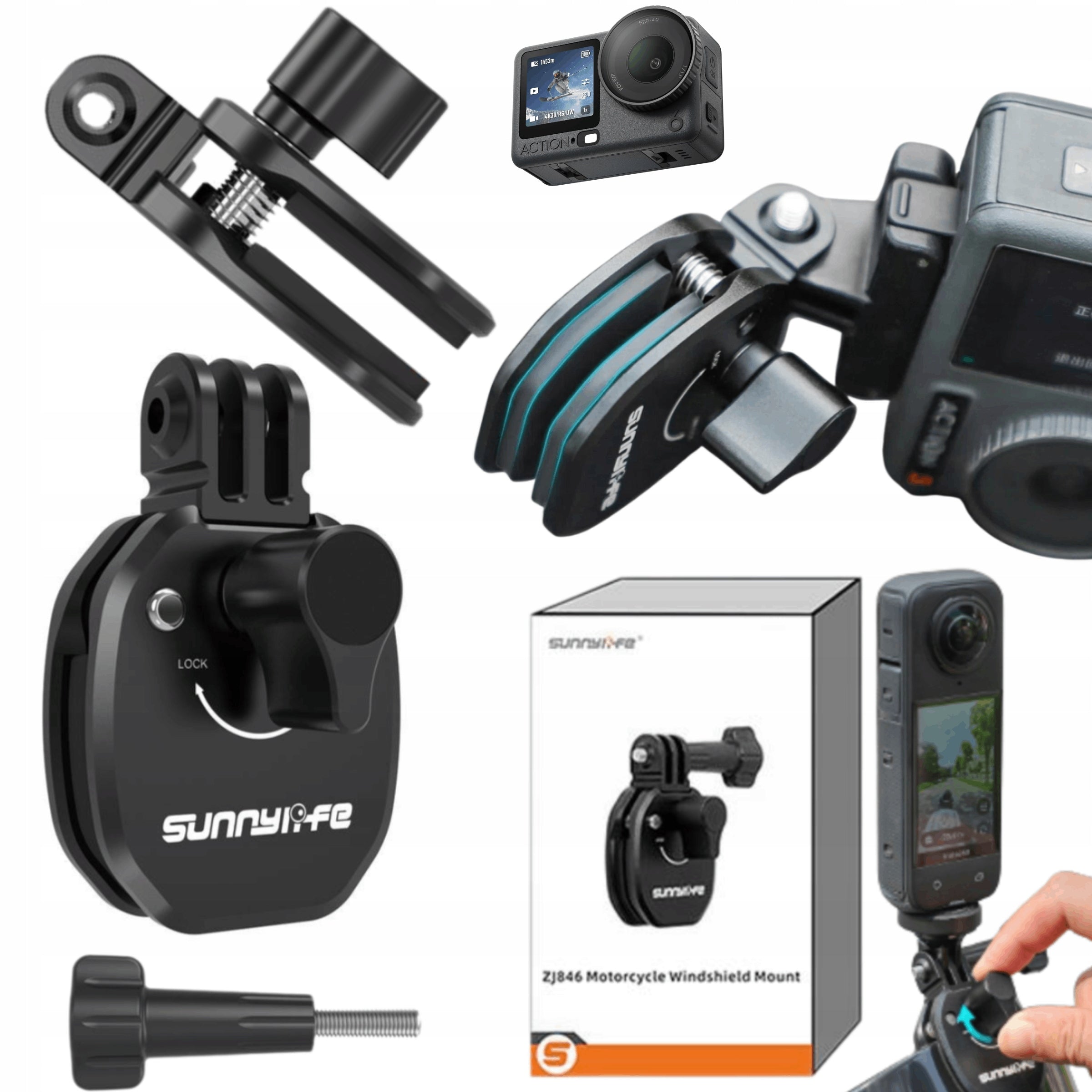 Mount Window Adapter Motorcycle Universal GoPro SJCAM INSTA360