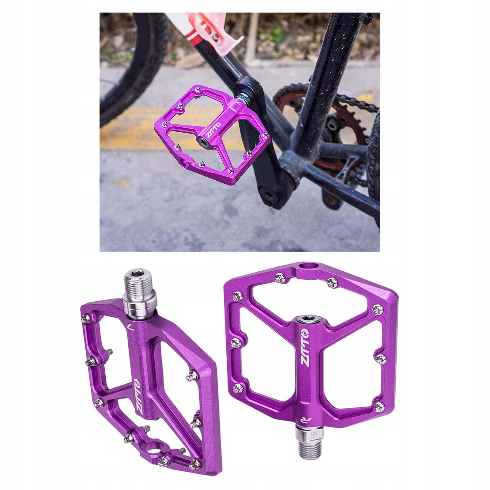 Mountain Bike Pedals Colorful MTB Pedals Bicycle Flat Pedals Purple Brand no brand