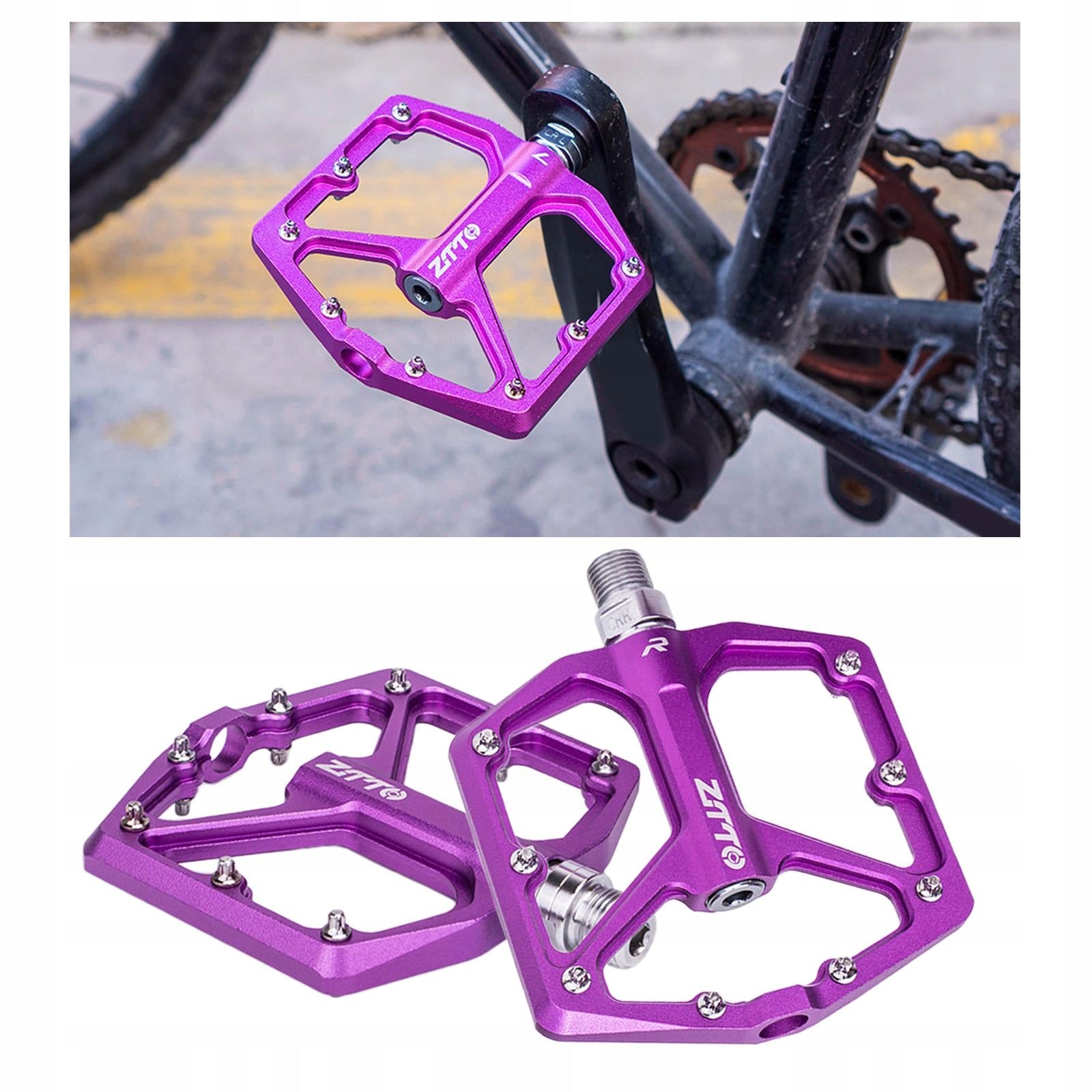 Mountain Bike Pedals Colorful MTB Pedals Bicycle Flat Pedals Purple Model mountain bike pedals flat aluminum red clipless